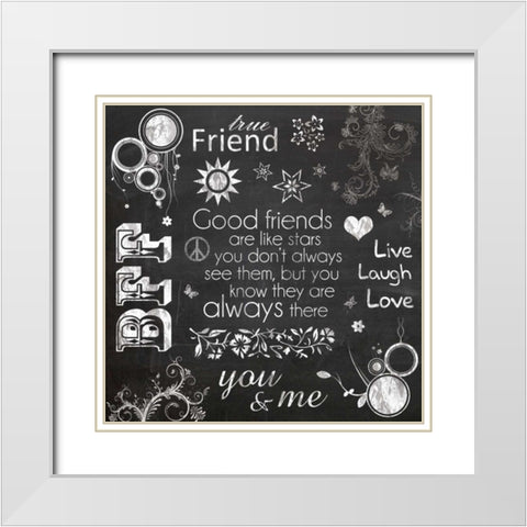 Friend Chalk White Modern Wood Framed Art Print with Double Matting by Gibbons, Lauren