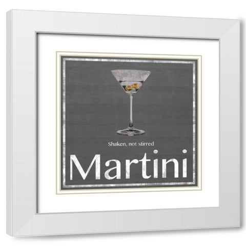 Martini White Modern Wood Framed Art Print with Double Matting by Gibbons, Lauren