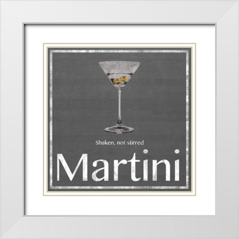 Martini White Modern Wood Framed Art Print with Double Matting by Gibbons, Lauren