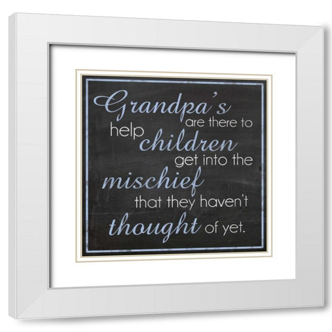 Grandpa Mischief White Modern Wood Framed Art Print with Double Matting by Gibbons, Lauren