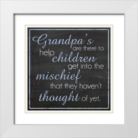 Grandpa Mischief White Modern Wood Framed Art Print with Double Matting by Gibbons, Lauren