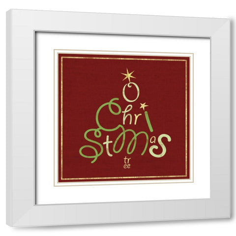 O Christmas White Modern Wood Framed Art Print with Double Matting by Gibbons, Lauren