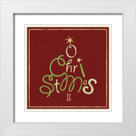 O Christmas White Modern Wood Framed Art Print with Double Matting by Gibbons, Lauren