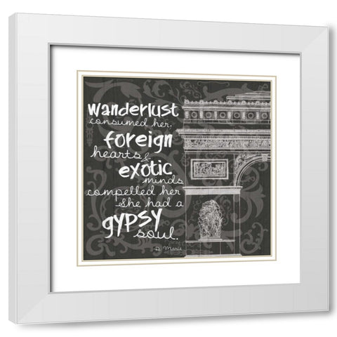 New Paris BW White Modern Wood Framed Art Print with Double Matting by Gibbons, Lauren