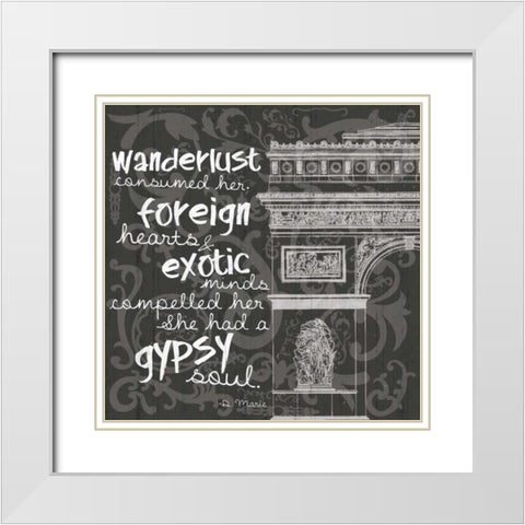 New Paris BW White Modern Wood Framed Art Print with Double Matting by Gibbons, Lauren