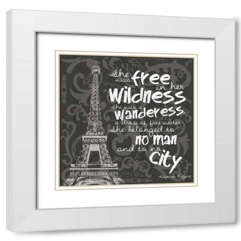 Paris City BW White Modern Wood Framed Art Print with Double Matting by Gibbons, Lauren