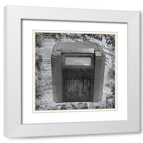 Vintage Radio White Modern Wood Framed Art Print with Double Matting by Gibbons, Lauren