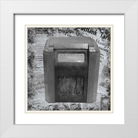 Vintage Radio White Modern Wood Framed Art Print with Double Matting by Gibbons, Lauren