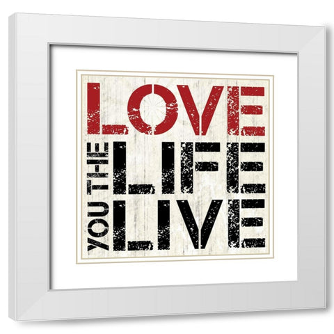 Love Live White Modern Wood Framed Art Print with Double Matting by Gibbons, Lauren