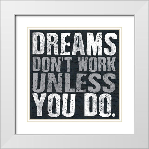Dreams BW White Modern Wood Framed Art Print with Double Matting by Gibbons, Lauren