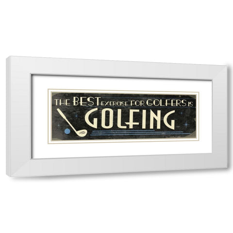 Golf2 White Modern Wood Framed Art Print with Double Matting by Grey, Jace