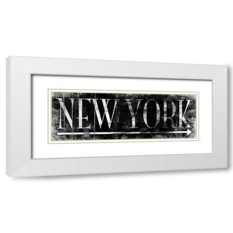 NEW YORK BLACK White Modern Wood Framed Art Print with Double Matting by Grey, Jace
