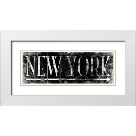 NEW YORK BLACK White Modern Wood Framed Art Print with Double Matting by Grey, Jace