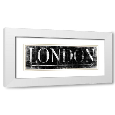LONDON BLACK White Modern Wood Framed Art Print with Double Matting by Grey, Jace