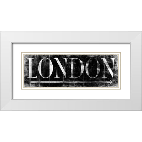 LONDON BLACK White Modern Wood Framed Art Print with Double Matting by Grey, Jace