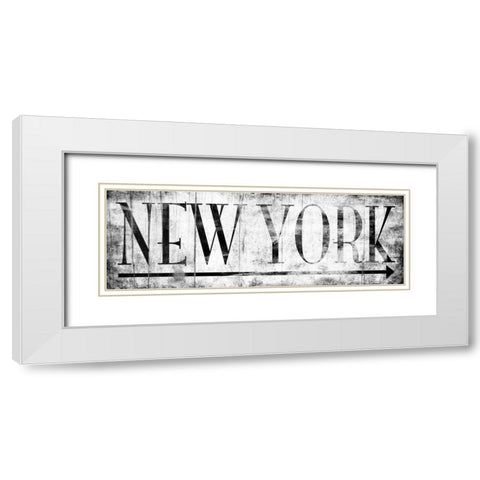 NEW YORK WHITE White Modern Wood Framed Art Print with Double Matting by Grey, Jace