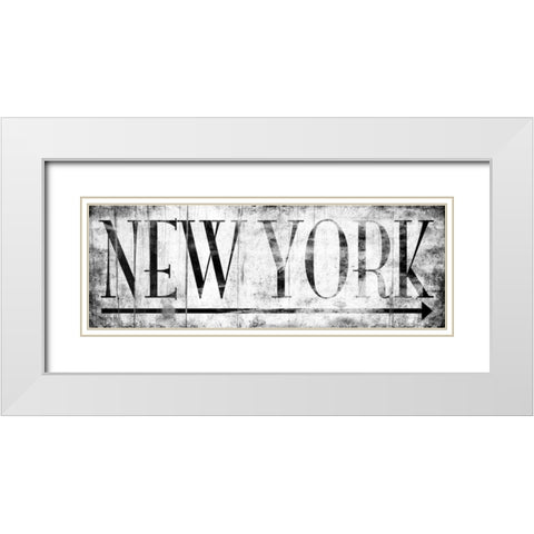 NEW YORK WHITE White Modern Wood Framed Art Print with Double Matting by Grey, Jace