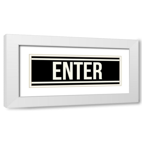 ENTER White Modern Wood Framed Art Print with Double Matting by Grey, Jace