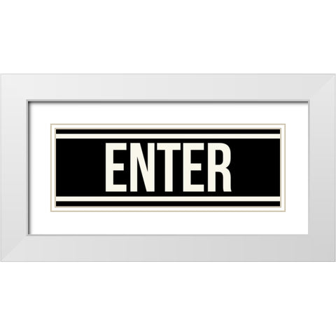 ENTER White Modern Wood Framed Art Print with Double Matting by Grey, Jace