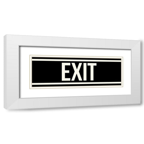 EXIT White Modern Wood Framed Art Print with Double Matting by Grey, Jace