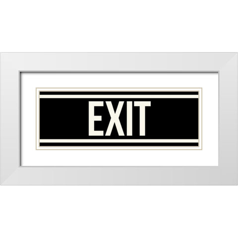 EXIT White Modern Wood Framed Art Print with Double Matting by Grey, Jace