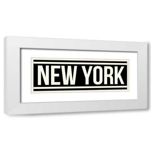 NEW YORK White Modern Wood Framed Art Print with Double Matting by Grey, Jace
