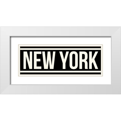NEW YORK White Modern Wood Framed Art Print with Double Matting by Grey, Jace