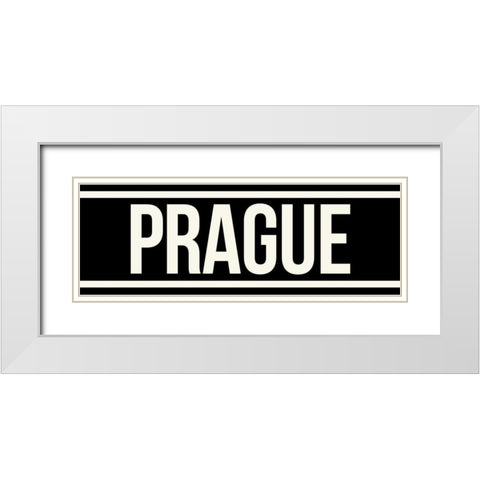 PRAGUE White Modern Wood Framed Art Print with Double Matting by Grey, Jace
