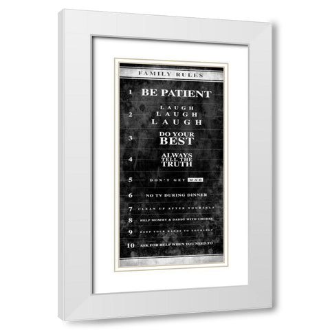 NO RULES White Modern Wood Framed Art Print with Double Matting by Grey, Jace