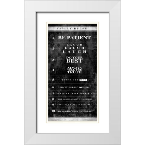 NO RULES White Modern Wood Framed Art Print with Double Matting by Grey, Jace