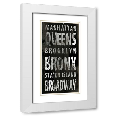 NEW YORK White Modern Wood Framed Art Print with Double Matting by Grey, Jace