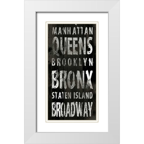 NEW YORK White Modern Wood Framed Art Print with Double Matting by Grey, Jace