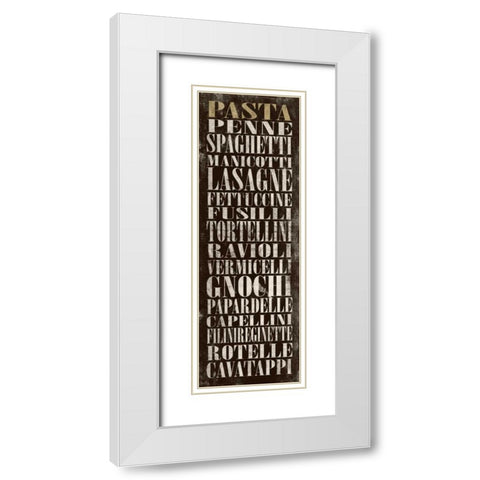 PASTA White Modern Wood Framed Art Print with Double Matting by Grey, Jace