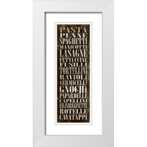 PASTA White Modern Wood Framed Art Print with Double Matting by Grey, Jace