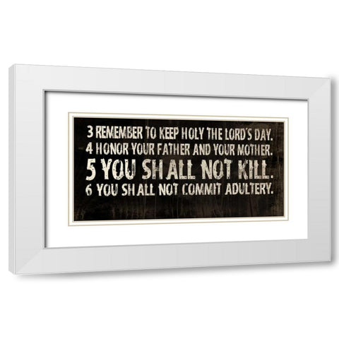 10 Commandments White Modern Wood Framed Art Print with Double Matting by Grey, Jace