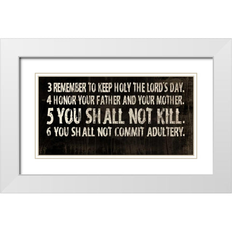 10 Commandments White Modern Wood Framed Art Print with Double Matting by Grey, Jace