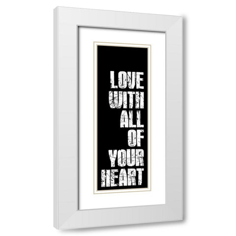 Love White Modern Wood Framed Art Print with Double Matting by Grey, Jace