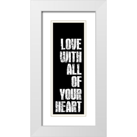 Love White Modern Wood Framed Art Print with Double Matting by Grey, Jace