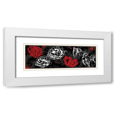 Floral sketch black White Modern Wood Framed Art Print with Double Matting by Grey, Jace
