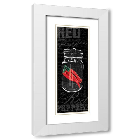 Red Peppers White Modern Wood Framed Art Print with Double Matting by Grey, Jace