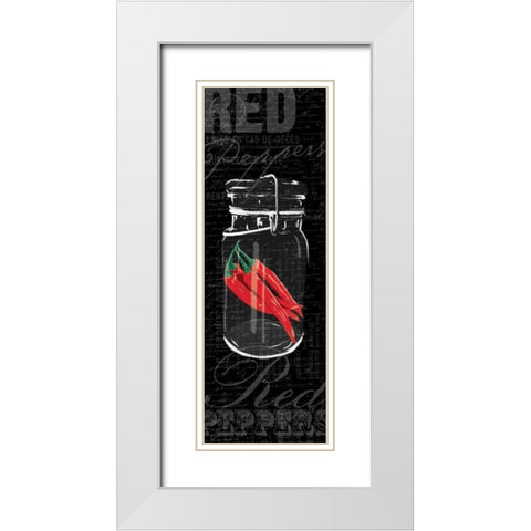 Red Peppers White Modern Wood Framed Art Print with Double Matting by Grey, Jace