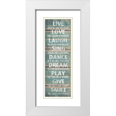 Live White Modern Wood Framed Art Print with Double Matting by Grey, Jace