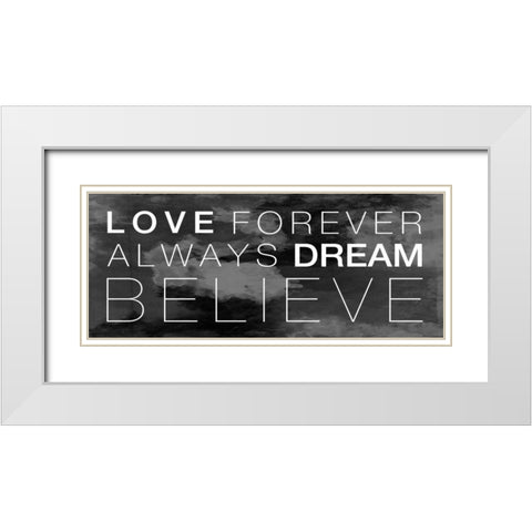 Love Forever White Modern Wood Framed Art Print with Double Matting by Grey, Jace