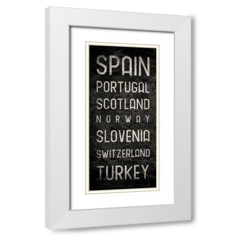 Map Type White Modern Wood Framed Art Print with Double Matting by Grey, Jace