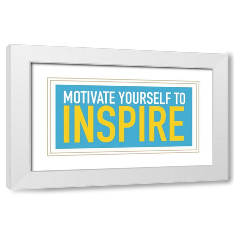 Motivate White Modern Wood Framed Art Print with Double Matting by Grey, Jace