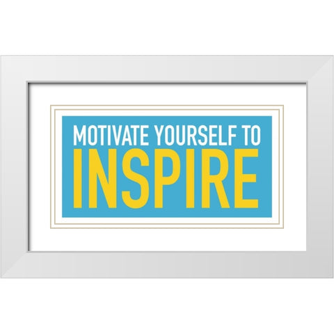 Motivate White Modern Wood Framed Art Print with Double Matting by Grey, Jace
