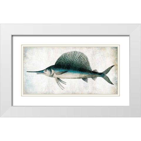 Swordfish White Modern Wood Framed Art Print with Double Matting by Grey, Jace