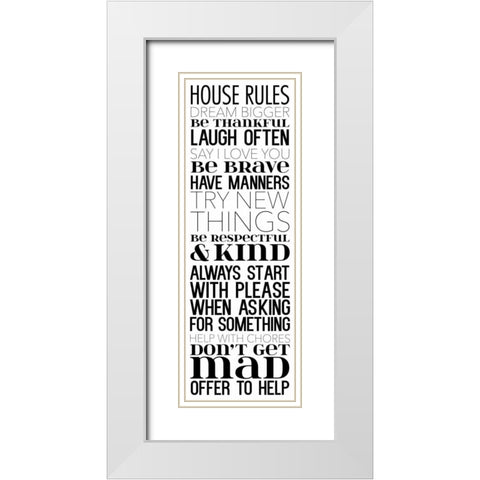 House Rules Dream BW White Modern Wood Framed Art Print with Double Matting by Grey, Jace