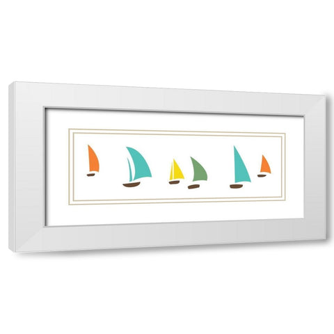 Boat Pop White Modern Wood Framed Art Print with Double Matting by Grey, Jace