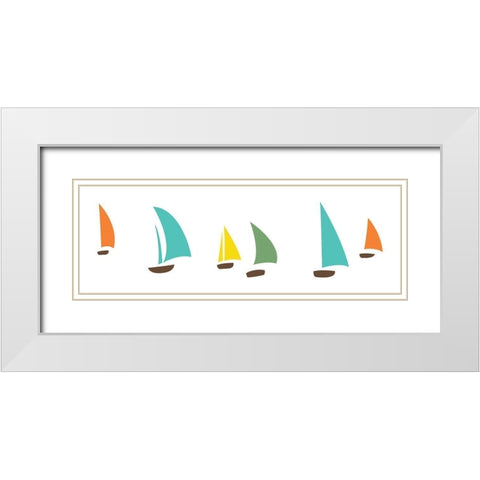 Boat Pop White Modern Wood Framed Art Print with Double Matting by Grey, Jace